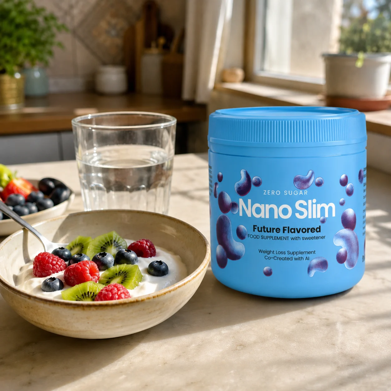 Preparación de Nano Slim junto con el desayuno